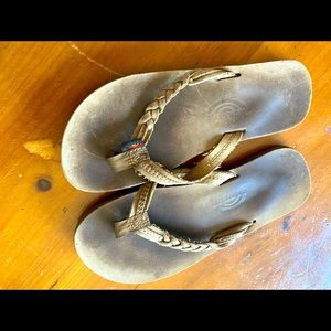 Little girls rainbow flip flops